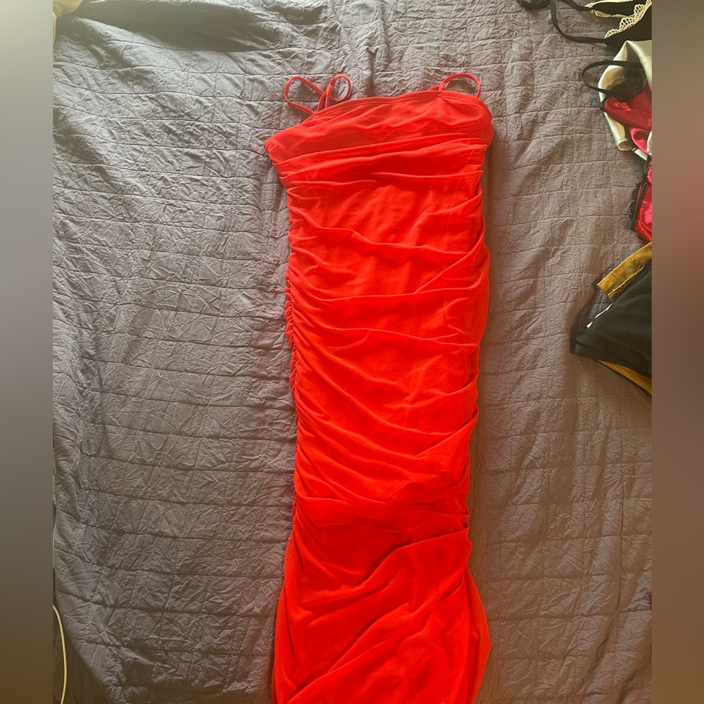 Wild Fable Mesh Midi Dress, Red - Size M